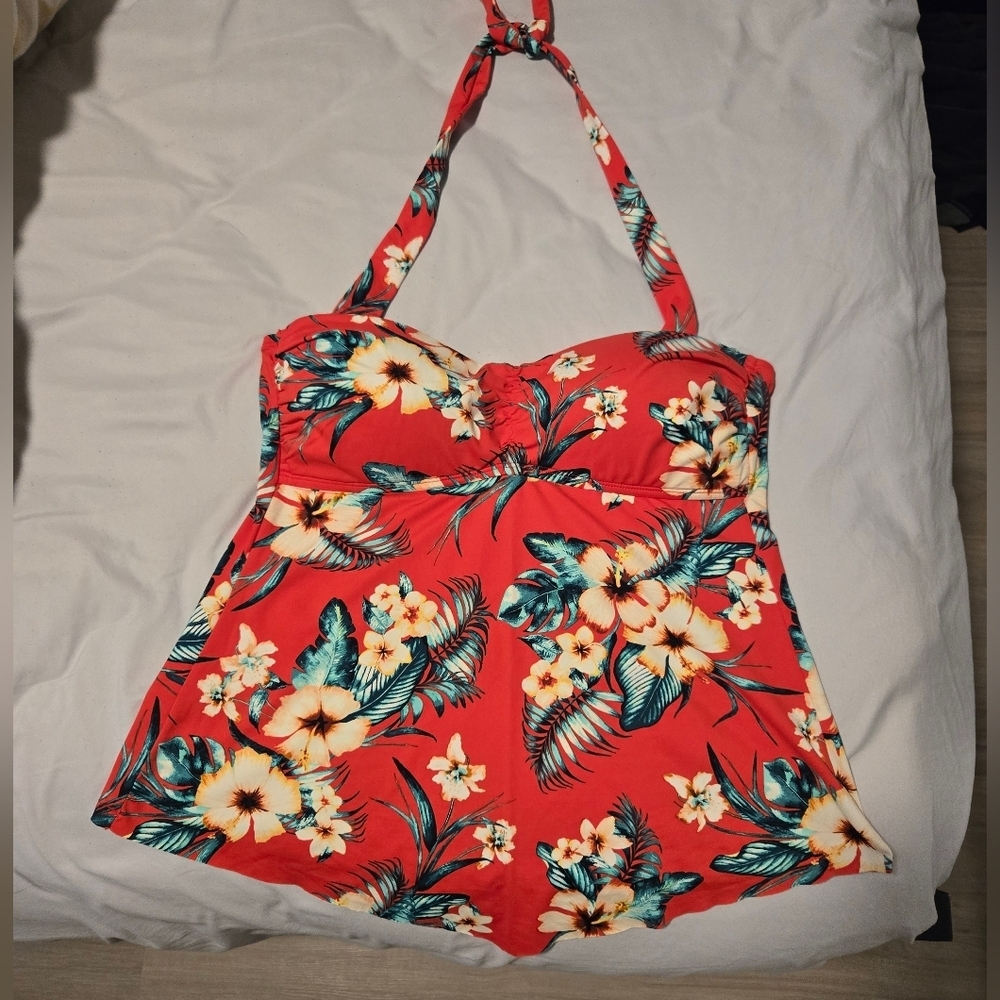 Liz Claiborne Floral Tankini Top Size 10